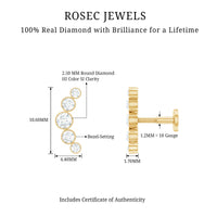 Graduated Diamond Ear Climber Earring in Bezel Setting