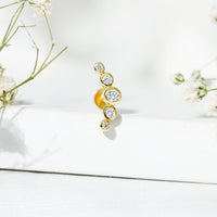 Graduated Diamond Ear Climber Earring in Bezel Setting