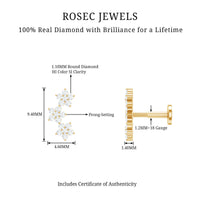 Helix Flower Crawler Earring with Diamond