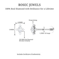 Vintage Inspired Oval Diamond Cartilage Earring