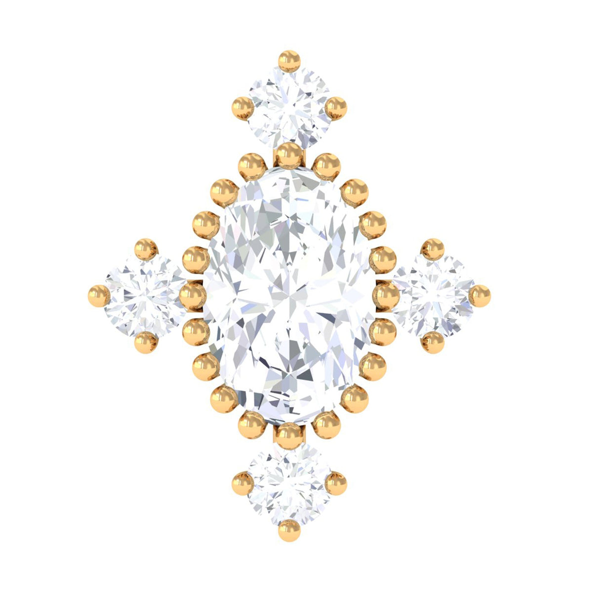 Vintage Inspired Oval Diamond Cartilage Earring
