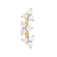 Simple Diamond Curved Helix Earring with Flat Back