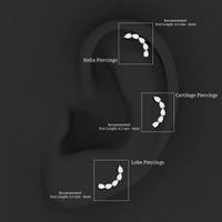 Pear Shape Diamond Crawler Earring for Cartilage Piercing