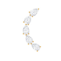 Pear Shape Diamond Crawler Earring for Cartilage Piercing