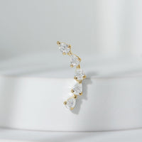 Pear Shape Diamond Crawler Earring for Cartilage Piercing