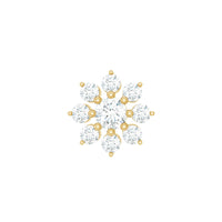 Sparkling Diamond Flower Cartilage Earring with Flat Back