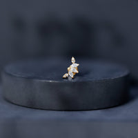 Marquise Diamond Leaf Crawler Earring for Helix Piercing
