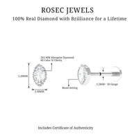 Marquise Diamond Solitaire Earring for Tragus Piercing