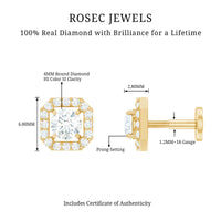 Simple Octagon Shape Diamond Helix Earring