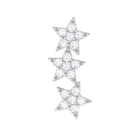 Diamond 3 Star Crawler Earring for Cartilage Piercing