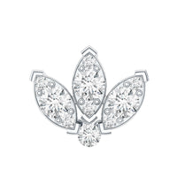 Certified Diamond Lotus Flower Earring with Flat Back