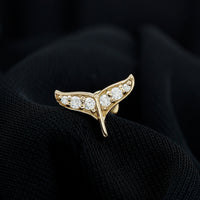 Certified Diamond Whale Tail Earring for Helix Piercing