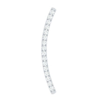Pave Set Diamond Curved Bar Earring for Cartilage Piercing