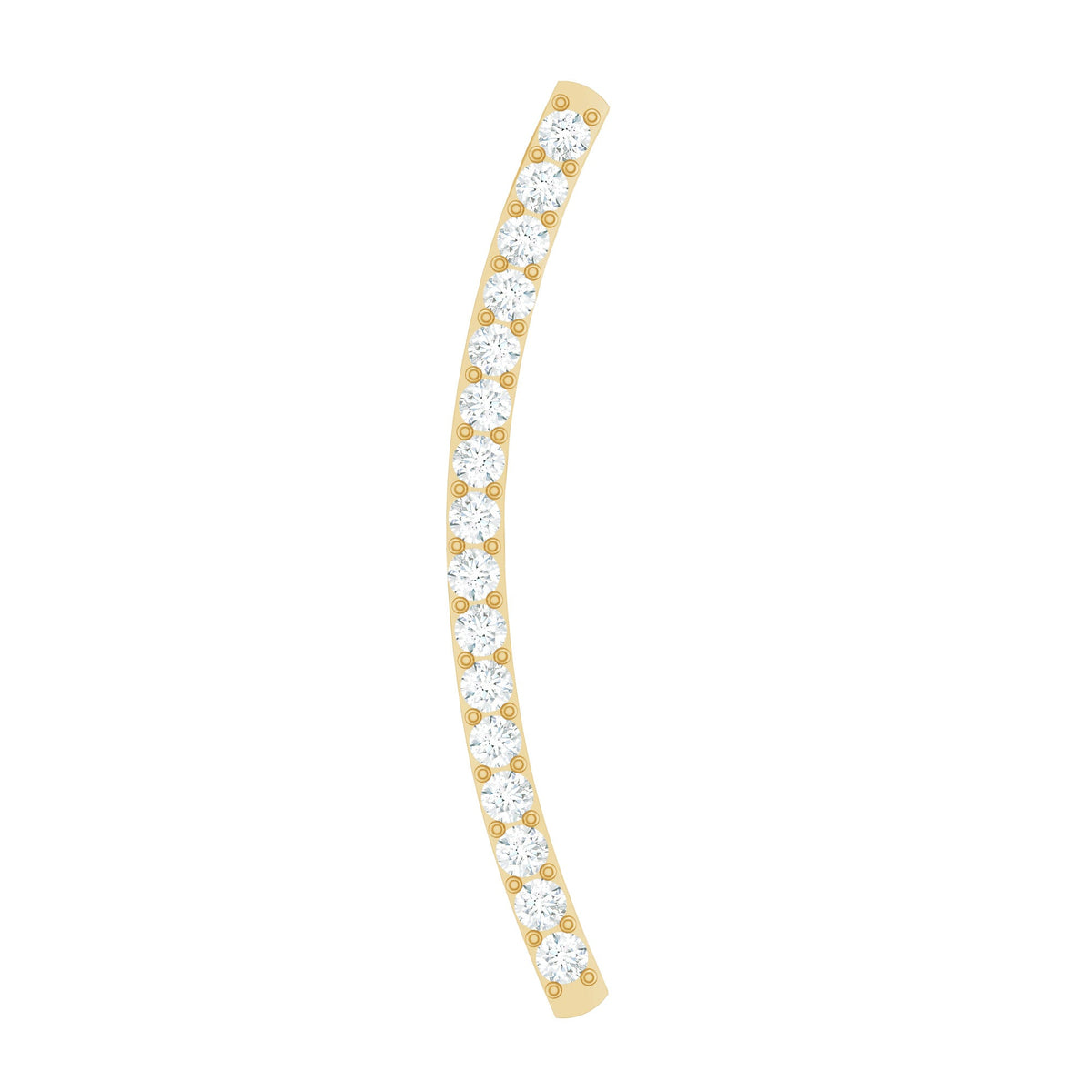 Pave Set Diamond Curved Bar Earring for Cartilage Piercing