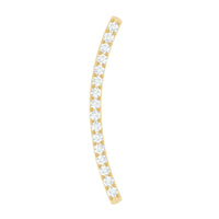 Pave Set Diamond Curved Bar Earring for Cartilage Piercing