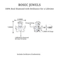 Heart Diamond Angel Earring for Helix Piercing