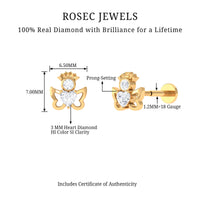 Heart Diamond Angel Earring for Helix Piercing