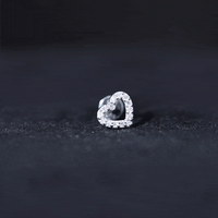Cute Diamond Open Heart Earring for Helix Piercing