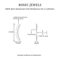 Minimal Diamond Crawler Earring for Cartilage Piercing
