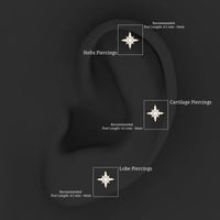 Sparkling Diamond Starburst Earring for Cartilage Piercing