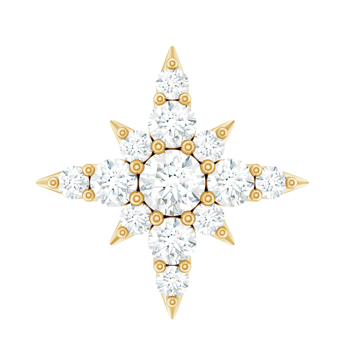 Sparkling Diamond Starburst Earring for Cartilage Piercing