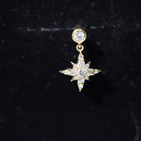 Certified Diamond Starburst Drop Earring for Helix Piercing