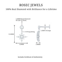 Certified Diamond Starburst Drop Earring for Helix Piercing