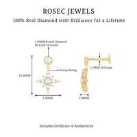Certified Diamond Starburst Drop Earring for Helix Piercing