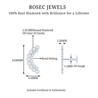 Diamond Curved Crawler Earring in Bezel Set