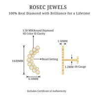 Diamond Curved Crawler Earring in Bezel Set