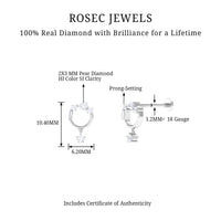 Natural Diamond Circle Drop Earring with Flat Back