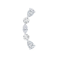Simple Diamond Curved Crawler Earring for Helix Piercing