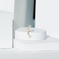 Simple Diamond Curved Crawler Earring for Helix Piercing