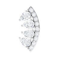 Natural Diamond Curved Cartilage Earring with Flat Back