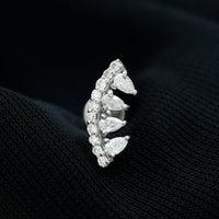 Natural Diamond Curved Cartilage Earring with Flat Back