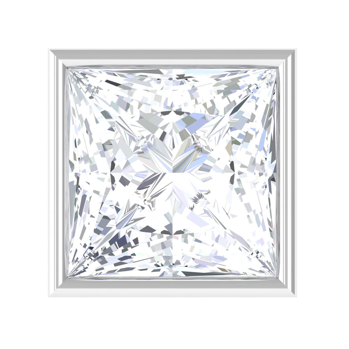Princess Cut Diamond Conch Earring in Bezel Setting
