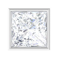 Princess Cut Diamond Conch Earring in Bezel Setting