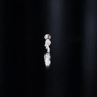 Marquise Diamond Leaf Cluster Earring for Helix Piercing