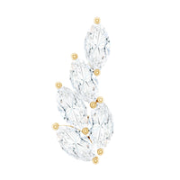 Marquise Diamond Leaf Cluster Earring for Helix Piercing