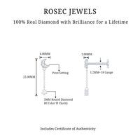 Diamond Moon Chain Earring for Helix Piercing