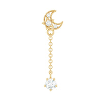 Diamond Moon Chain Earring for Helix Piercing