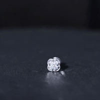 Diamond Flower Cluster Earring for Helix Piercing