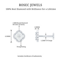 Diamond Flower Cluster Earring for Helix Piercing