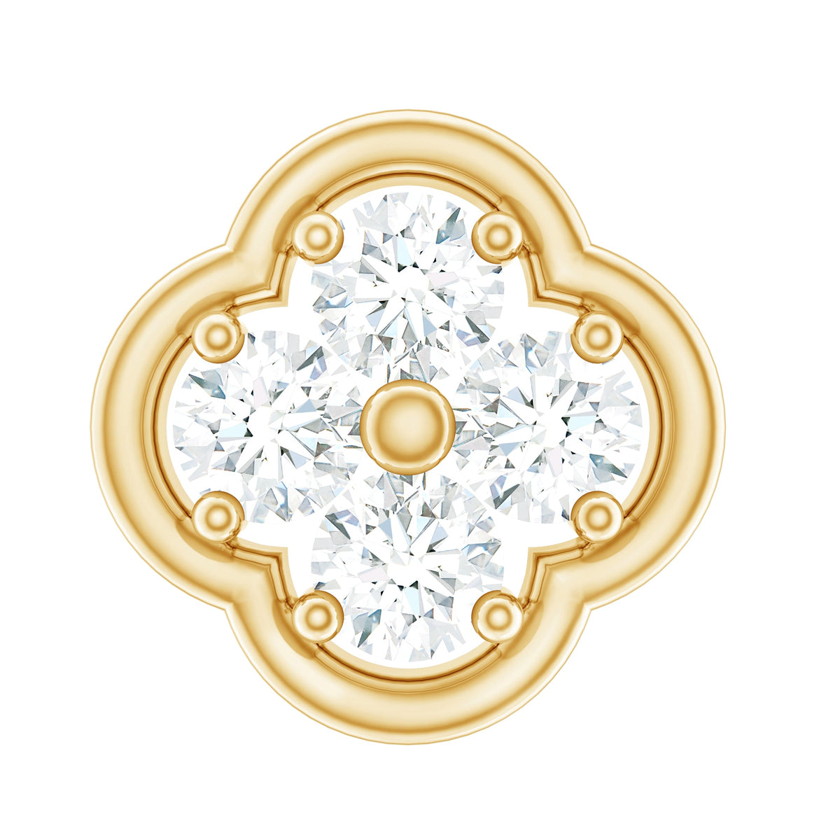 Diamond Flower Cluster Earring for Helix Piercing
