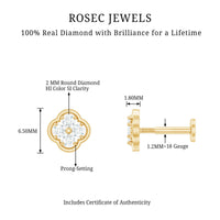 Diamond Flower Cluster Earring for Helix Piercing