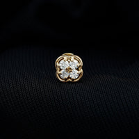 Diamond Flower Cluster Earring for Helix Piercing