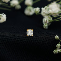 Minimalist Diamond Solitaire Earring for Tragus Piercing
