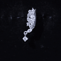 Brilliant Cut Diamond Wing Helix Drop Earring with Flat Back