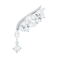 Brilliant Cut Diamond Wing Helix Drop Earring with Flat Back
