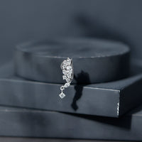 Brilliant Cut Diamond Wing Helix Drop Earring with Flat Back